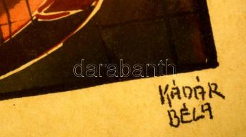 Kádár jelzéssel: Párocska. Akvarell, papír, üvegezett keretben, 18×14 cm