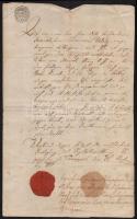 1750-1790 Három okmány benyomott szignettákkal / 3 documents, with imprinted signettas