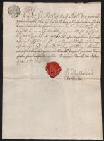 1750-1790 Három okmány benyomott szignettákkal /  3 documents, with imprinted signettas