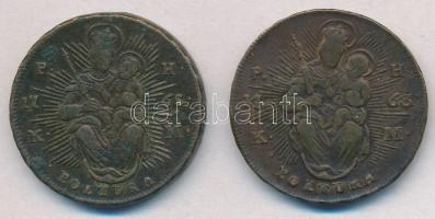 1763-1765PH-KM Poltura Cu "Mária Terézia" (2xklf) T:2- Huszár: 1751., Unger III.: 1270.c