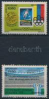 Football 2 stamps from block, Labdarúgás 2 klf blokkból kitépett bélyeg