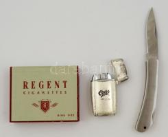 Kis bolha tétel: Cool Light öngyújtó, rozsdamentes bicska, Regent cigarettás dobozka