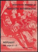 1968 A Budapesti Honvéd SE nemzetközi motorversenyének programfüzete, 16p