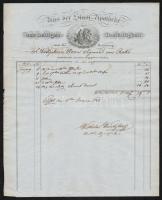 1848 Pest, Szentháromság gyógyszertár díszes számla