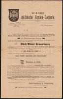 1887 Bécsi városi lottó hirdetmény, szakadással / 1887 Vienna city lottery announcement