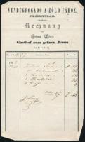 1848 Pozsony, számla a Zöldfa fogadóból / Pressburg restaurant invoice