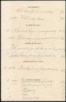 cca 1943 Magyar Lovaregylet Versenypálya étterme étlap