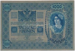 1902. 1000K (2x) egyik piros "MAGYARORSZÁG" körbélyegzővel T:III,III- a bélyegző nélkülin ...