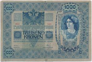 1902. 1000K (2x) egyik piros "MAGYARORSZÁG" körbélyegzővel T:III,III- a bélyegző nélkülin ...