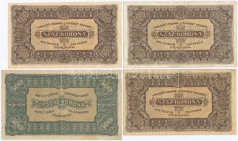 1923. 100K számozás és nyomdahely jelölés nélkül (3x) + 500K nyomdahely nélkül "T.W." jelö...