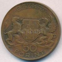 1946-1949. 50Ft "B.SZ.K.R.T (Budapest Székesfővárosi Közlekedési Részvénytársaság)" Cu köz...