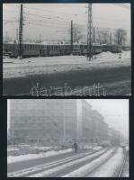 cca 1960-1970 Linzbauer Tamás: Budapesti villamosok, 5 db fotó, több jelzéssel, 9x14 cm és 10x15 cm közötti méretben