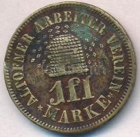 ~1890. 1Ft/1Fl "Ó-Budai Munkás-Egylet" Cu bárca T:2- ph