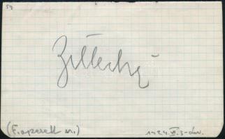 1924 Billér Irén színésznő aláírása papírlapon