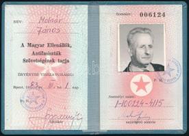 1983 a Magyar Ellenállók, Antifasiszták Szövetsége fényképes tagsági igazolványa