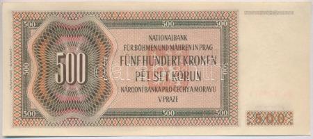 Német 3. Birodalom / Cseh-Morva Protektorátus 1942. 500K 2. kiadás T:I,I-
German Third Reich / Prot...