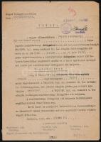 cca 1946 Balaton József (1903- ) volt szegedi V. csendőr kerületi csendőr főtörzsőrmester igazolási ...