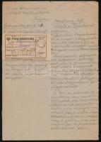 cca 1946 Balaton József (1903- ) volt szegedi V. csendőr kerületi csendőr főtörzsőrmester igazolási ...