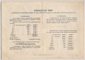 Budapest 1952. "Harmadik Békekölcsön" sorsjegy 100Ft-ról, szárazpecséttel T:III kis szakad...