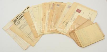 Vegyes okmány tétel: számlák, különféle okmánybélyegekkel