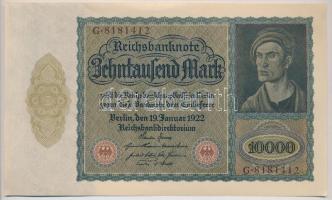 Németország / Weimari Köztársaság 1922. 10.000M (5x) sorszámkövetők T:I,I-
Germany / Weimar Republi...