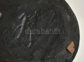 cca 1900 egzotikus pár ( 2db büszt), festett terrakotta, jelzett (depose), hibátlan, m: 37 cm (2×)/ ...