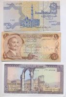 5db-os vegyes külföldi bankjegy tétel, benne Libanon, Pakisztán, Jordánia, Egyiptom és Szaúd-Arábia T:I--III kis szakadás 5pcs of various banknotes, including Liban, Pakistan, Jordan, Egypt and Saud-Arabia C:AU-F small tear