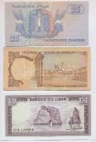 5db-os vegyes külföldi bankjegy tétel, benne Libanon, Pakisztán, Jordánia, Egyiptom és Szaúd-Arábia ...