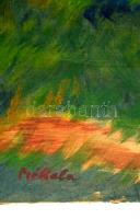 Mikola jelzéssel: Kis városi életkép. Olaj, farost, 60×75 cm