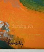 Kmetty jelzéssel: Város határ. Olaj, falemez, 60×80 cm