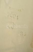 cca 1880 Zsolnay borotvatartó, máz alatti hajszálrepedésekkel, jelzett, matricás, h:22 cm