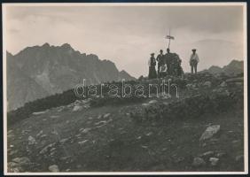 cca 1910-1915 Magas-Tátra, Kilátás az Ostrava-csúcson, Erdélyi Mór felvétele, hátulján feliratozva, 11,5×16 cm / Vysoké Tatry / High Tatras, vintage photo, 11,5×16 cm