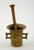 Mini réz mozsár törővel, m:4 cm, m:9 cm