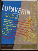 cca 1930 Lupaverin gyógyszer plakát 22x31 cm