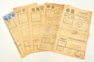 cca 1900-1930 5 db fuvatlevél / 5  bills of freight