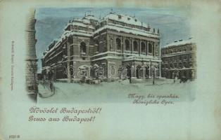 Budapest VI. Magy. kir. operaház télen, Schmidt Edgar / Königliche Oper (EK)