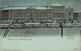 Budapest V. Vigadó a Duna felől nézve télen, Schmidt Edgar (EK)