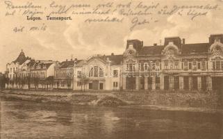 Lugos, Lugoj; Temes-part, Dél-Magyarországi Bank / river bank, bank