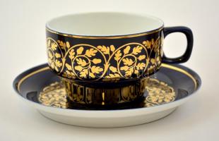 Hollóházi teás készlet, matricás, jelzett, hibátlan