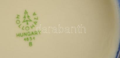 Hollóházi teás készlet, matricás, jelzett, hibátlan