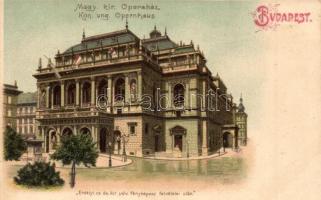 Budapest VI. Magy. kir. Operaház, Erdélyi felvételei után, litho (EK)