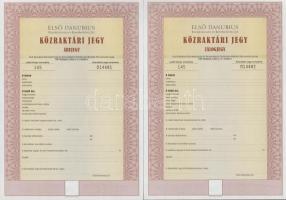 ~1990. "Első Danubius Közraktározási és Kereskedelmi Zrt. Közraktározási Jegy" kitöltetlen...