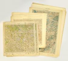 cca 1910-1920 19 db katonai térkép, főleg lengyel és osztrák területek, nagyrészt színes és jó állapotú /  19 military maps mostly Polish and Austrian areas. Mostly colored and in good condition 50x65 cm