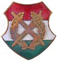 1948. "Magyar Szabadságharcos Szövetség" zománcozott fém jelvény, mellette "Tagsági Igazolvány"  (33,5x32mm) T:2