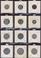 Hagyaték gyűjtemény, egész világ, régi és új, 180db érme, benne nominál és sok tengerentúl, 15 lapos...