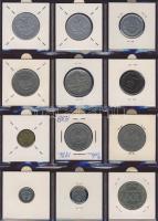 Hagyaték gyűjtemény, egész világ, régi és új, 180db érme, benne nominál és sok tengerentúl, 15 lapos...