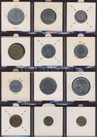 Hagyaték gyűjtemény, egész világ, régi és új, 180db érme, benne nominál és sok tengerentúl, 15 lapos...