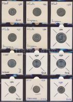 Hagyaték gyűjtemény, egész világ, régi és új, 180db érme, benne nominál és sok tengerentúl, 15 lapos...