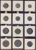 Hagyaték gyűjtemény, egész világ, régi és új, 180db érme, benne nominál és sok tengerentúl, 15 lapos...