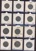 Hagyaték gyűjtemény, egész világ, régi és új, 180db érme, benne nominál és sok tengerentúl, 15 lapos...